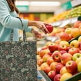 thumbnail image 5 of Bohemian Sketch Style Canvas Shopping Bag – Earthy Rustic Reusable Tote, 5 of 5
