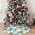 thumbnail image 5 of Yiaed Vintage Blue Flowers Print Christmas Tree Skirt , Tree SkirtsTree Mat for Christmas Winter Holiday Indoor Decorations-48", 5 of 7