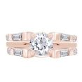 thumbnail image 3 of Baguette & Round White Cubic Zirconia Enhancer Guard Ring 10k Rose Gold Ring Size - 4.5, 3 of 8