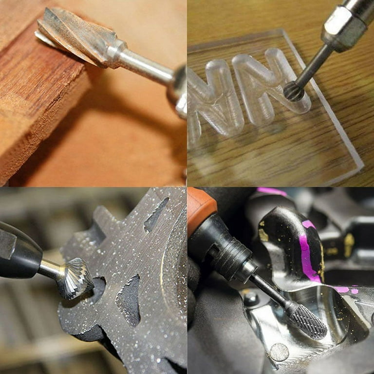 Alexsix 20Pcs Drill Bits Dremel Set Steel Rotary Burrs High Speed Wood  Carving Tools 