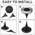 thumbnail image 2 of 12 LEDs 8pcs White Solar Ground Lights Waterproof Stainless Steel for Outdoor Garden Patio Lawn Yard Walkway [Energy Class A+++](White Light), 2 of 5