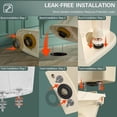 thumbnail image 5 of 19 Inch Tall Toilet for Seniors, Elongated High Toilet, Comfort Bowl Height 19” Toilet, Seat Height 20 Inch, Two-Piece, Dual Flush 1.1/1.6 GPF, 12” Rough In, Bone Color, for Bathroom, 5 of 9