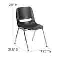 thumbnail image 4 of Bowery Hill Ergonomic Shell Stacking Chair in Black, 4 of 9