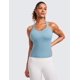 thumbnail image 2 of Musculosa CRZ YOGA sin costuras acanalada con espalda en Y azul XL, 2 of 5