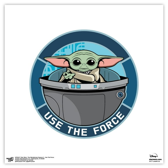 Gallery Pops Star Wars: The Mandalorian Season 3 - Use The Force Wall Art, Unframed Version, 12" x 12"