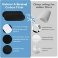 thumbnail image 5 of 12 Pack Activated Carbon Ceiling Fan Filters, Transform Your Fan into a Powerful Air Purifier, Captures Dust, Pollen, Pet Dander, and More, Ideal for Bedrooms and Living Rooms, 5 of 7