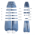 thumbnail image 3 of GiLiling Teen Girls Y2k Baggy Jeans Wide Leg High Waist Elastic Waist Vintage Aesthetic Cargo Denim Pants (Blue-D, 9-10 Years), 3 of 8