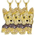 thumbnail image 1 of Cadena y Dijes Elegantes DogNeck10 3Pzas Yorkshire Dorado Metal High Monaco MXOEK-003, 1 of 4