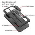 thumbnail image 4 of Allytech OnePlus Nord N200 5G Case 2021, Rugged Military Grade Protective Shockproof Build-in Kickstand Back Clamp Anti-scratch Case Cover Shell for OnePlus Nord N200 5G - Gray, 4 of 7