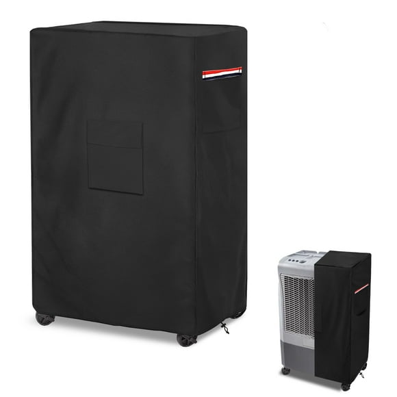 AIickwang Cubierta de enfriador de aire evaporativo portátil para exteriores, cubierta de enfriador de pantano impermeable resistente 600D, negro