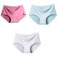 thumbnail image 1 of Bragas de seda de hielo sin costuras para mujer, ropa interior cómoda de talla grande, M-XXL de cintura media, múltiples opciones de Color, lencería, 3 uds./Set, 1 of 4