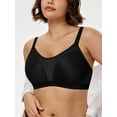 thumbnail image 2 of Wingslove Medium Impact Sports Bras for Women Plus Size Wireless Non Padded Workout Exercise Yoga Bras,Black 42DD, 2 of 5
