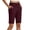 Wine, variant on oqasdz Capri Pants for Women Elastic Waist Cropped Joggers Stretch Knee Length Workout Casual Yoga Pants