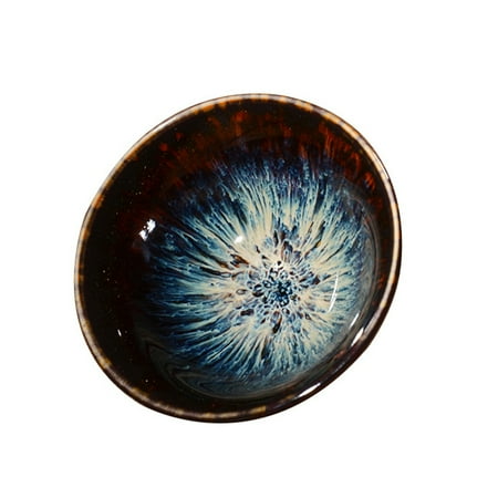 

Household Kiln Ice Flower Ceramic Tea Cup Bowl Colorful Porcelain Bowls Tableware for Restaurant Home (Large Style)