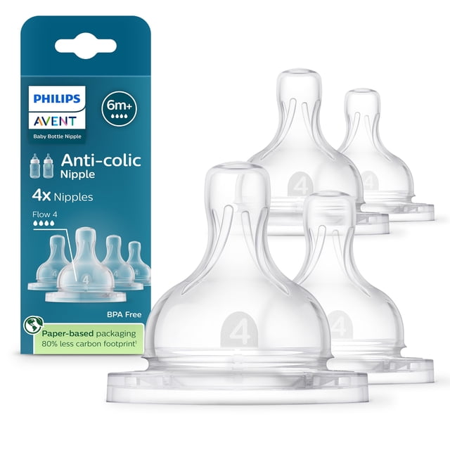 Tetinas para biberón AVENT SCY764/44 Anticólico Flujo 4 Paquete de 4
