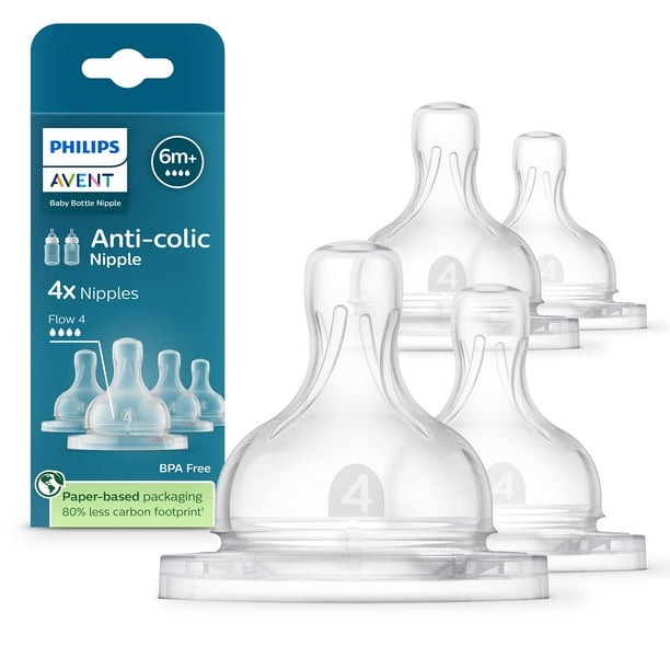 Tetinas para biberón AVENT SCY764/44 Anticólico Flujo 4 Paquete de 4