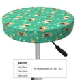 thumbnail image 4 of Fotbe Bulldog Puppy Flower Stool Covers Round,Waterproof Round Bar Stool Covers Bar Chair Covers Washable Stool Cushion Slipcover for 12-14 Inch Chair-12 inch, 4 of 7
