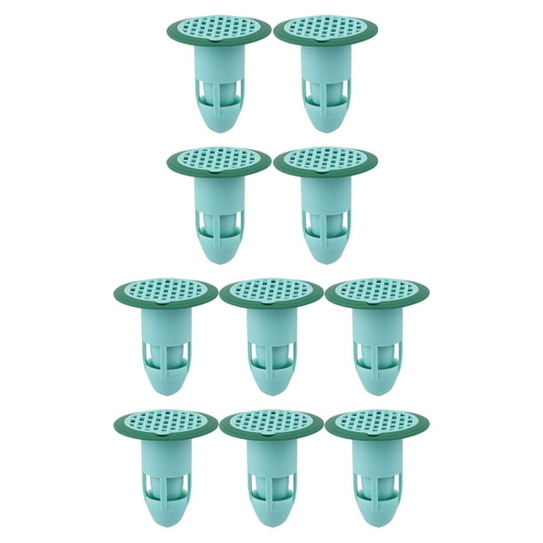 10 piezas de núcleo de drenaje de piso desodorante, antiolor, sello antiobstrucción para inodoro Paquete Caja Verde