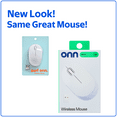 thumbnail image 4 of onn Wireless 5-button Mouse, 1600 DPI, 2.4 GHz USB-A Dongle, White, 4 of 9