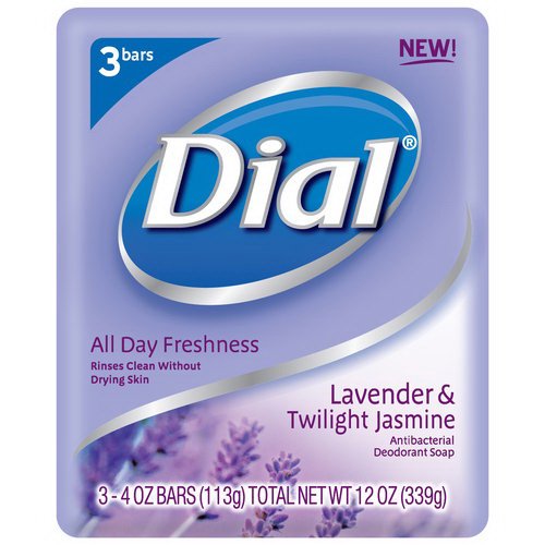 Dial Lavender And Twilight Jasmine Body Skin Bath Bar Soap 3 Ea, 3