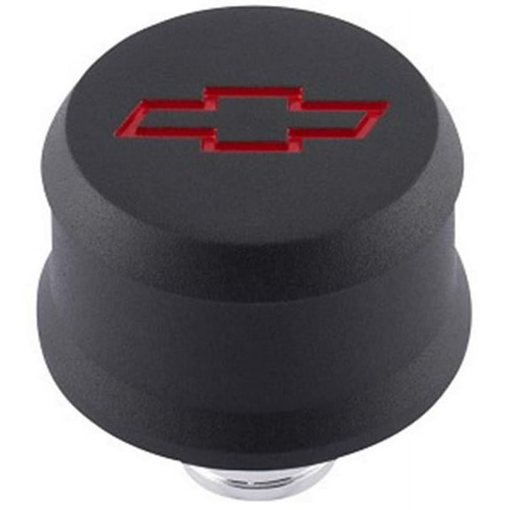 Proform 141-861 Chevy Bow Tie Valve Cover Air Breather Cap Black Crinkle Push-In