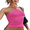 Rose Red, variant on LYMAYTER Women's Criss Cross Halter Top Double Lined Backless Casual Crop Camisole S-XL
