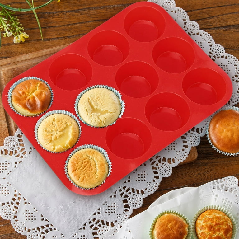 Hariumiu Kitchen 12-Hole Square Non-Stick Cupcake Mold - Durable,  Easy-to-Clean, Carbon Steel Bakeware Pan for Muffins and Cupcakes