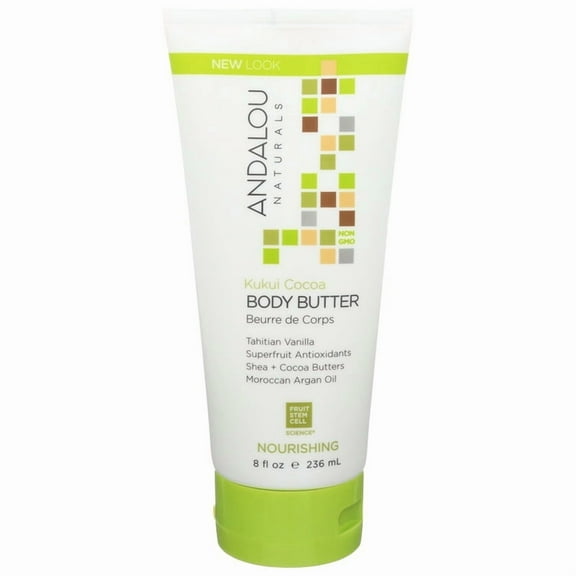 Andalou Naturals Kukui Cocoa Nourishing Body Butter, 8 Ounce