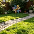 thumbnail image 4 of Yhmxh Estaca de jardín con molinillo de viento metálico, molino de viento cinético giratorio de 101 cm, molino de viento para exteriores resistente a la intemperie con molinillos de viento metálico, 4 of 5