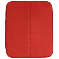 Bexikou Dish Drying Mat, Ultra Absorbent Drying Mat for Kitchen Counter, Polyester Dishes Drainer Pads 1 Pack, Large Size 17.71''X 15.74''(Red)