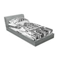 thumbnail image 2 of Ambesonne Black and White Fitted Sheet & Pillow Sham Set, Scenery of Rome, Twinxl, Black and White, 2 of 2