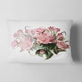 thumbnail image 2 of Designart Pink Rose Bouquet Watercolor - Floral Throw Pillow - 12x20, 2 of 5
