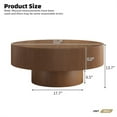 thumbnail image 2 of Kevinplus 31.5 inch Round Coffee Table with Sturdy Base, Modern Drum End Table for Living Room, Walunt, 2 of 10
