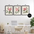 thumbnail image 3 of Stupell Industries Pink Rosie Rose Florals 3 Piece Black Framed Floater Canvas Set, design by Nan, 21 x 17, 3 of 9