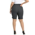 thumbnail image 6 of HDE Plus Size Bermuda Shorts for Women with Pockets Charcoal 3X, 6 of 6