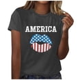 thumbnail image 1 of Blusa informal de manga corta con cuello redondo y estampado suelto de verano para mujer con estilo OAVQHLG3B Store  lin121212, 1 of 4