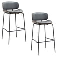 thumbnail image 1 of Set de 2 Bancos Altos para Barra con Respaldo – Estructura Metálica y Asiento Acolchado, 1 of 7