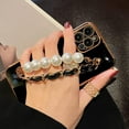 thumbnail image 5 of Compatible with iPhone Case,Cool Electro Plated Pearl with Wristband Strap Bracelet Chain Camera Lens Protection Soft Shockproof Cover Phone Case (White,iPhone 11), 5 of 8