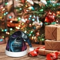 thumbnail image 6 of KLL Christmas Hats for Adults Plush Punk Style Blue Haired Skull Print Santa Hat Xmas Fluffy Santa Claus Hat for Women Men, 6 of 6