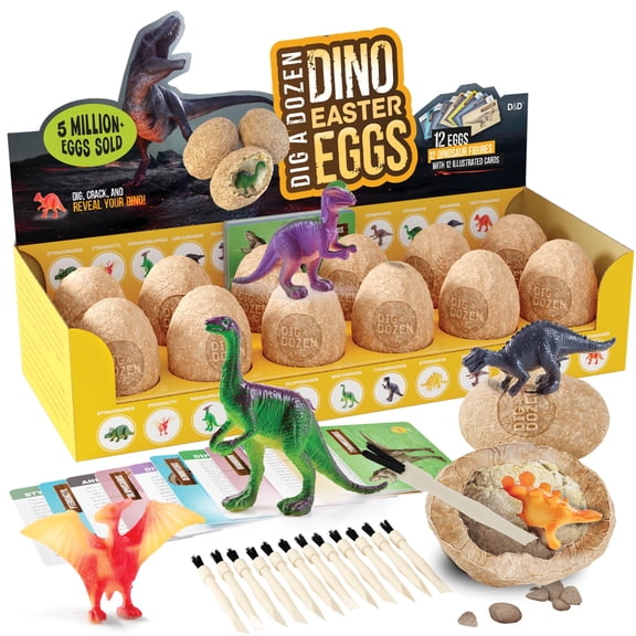 Dig a Dozen Dinosaur Egg Kit for Kids - Dino Toys - Basket Stuffers - Birthday Gifts for Boys & Girls - Boy Toy Part Gifts