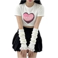 thumbnail image 1 of QHFBli Gothic Knitted Arm Warmers for Women Fingerless Stretchy Goth Rave, 1 of 4