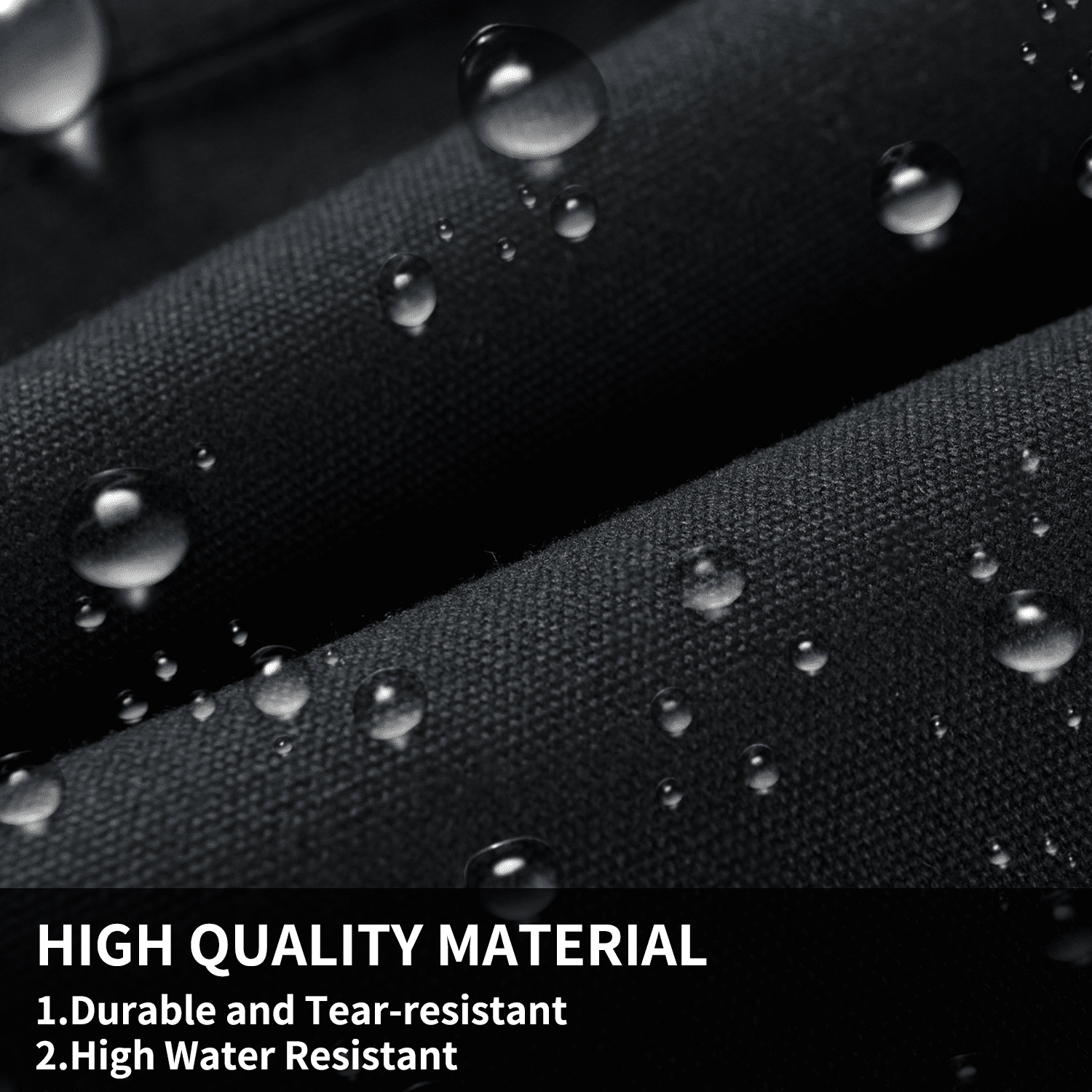 Coverado Front Car Seat Covers 2 Seats, Waterproof Canvas Seat Protectors, Car Seat Cushions for Kids & Dogs, Universal Fit Most Cars SUV Trucks, Black