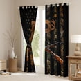 thumbnail image 3 of Manfei Rustic Monogrammed P Curtains Pack of 2 (42x84 Each), Western Stars Stripes Print Curtains Blackout, Teens Kids Women Men Bedroom Curtains, Black Out Curtains Decor, 3 of 6