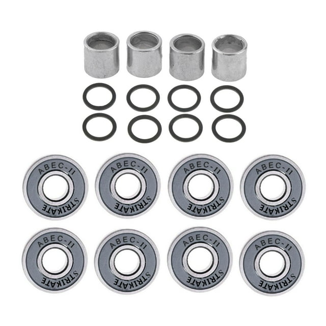 8 Pcs/ensemble Roulements de Planche à Roulettes Haut de Gamme, Roulements de Longboard Pro, 608, Roulement de Roue Double ABEC-11 de Remplacement - Gris