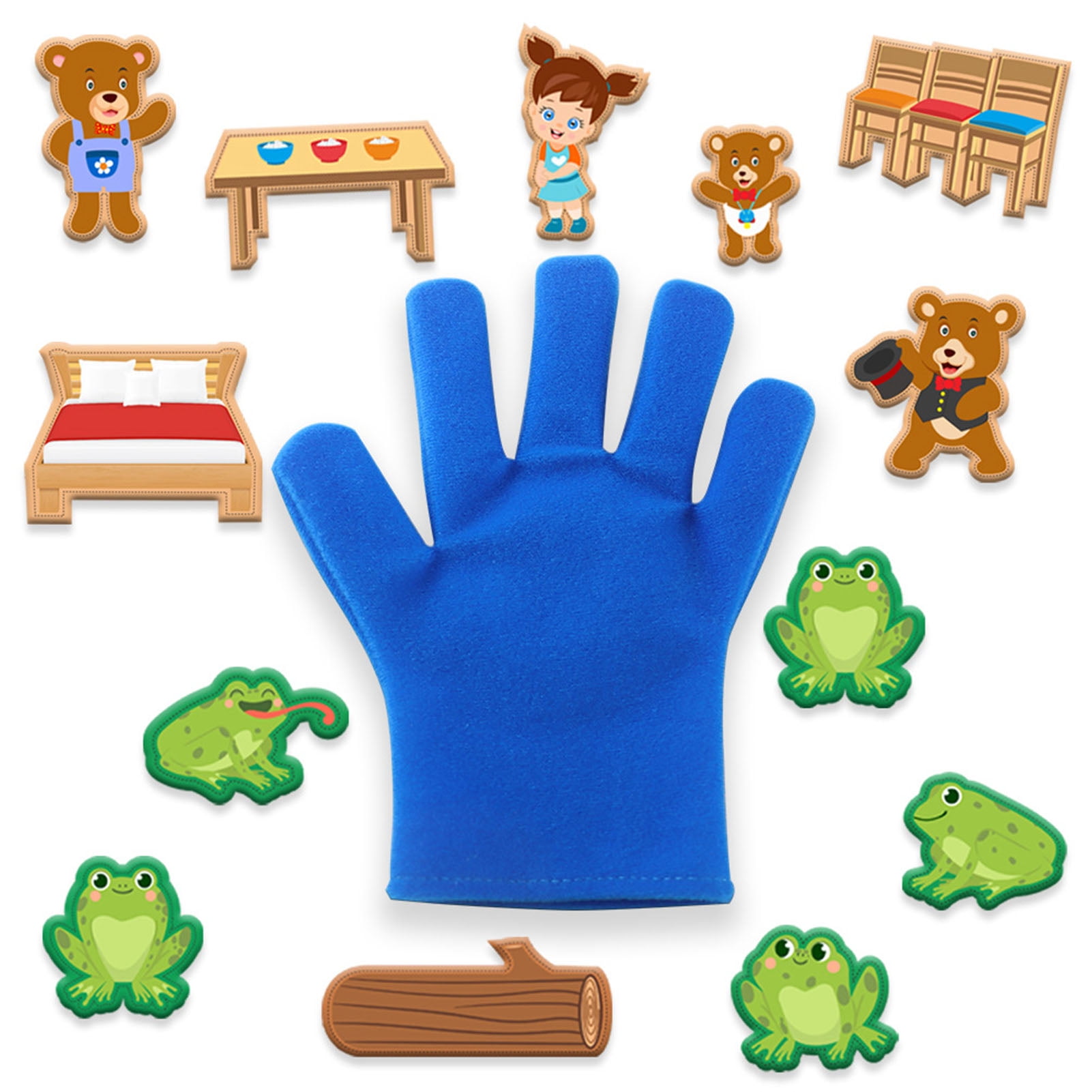 Hand Puppets Glove Puppet with Accessories Storytelling Props