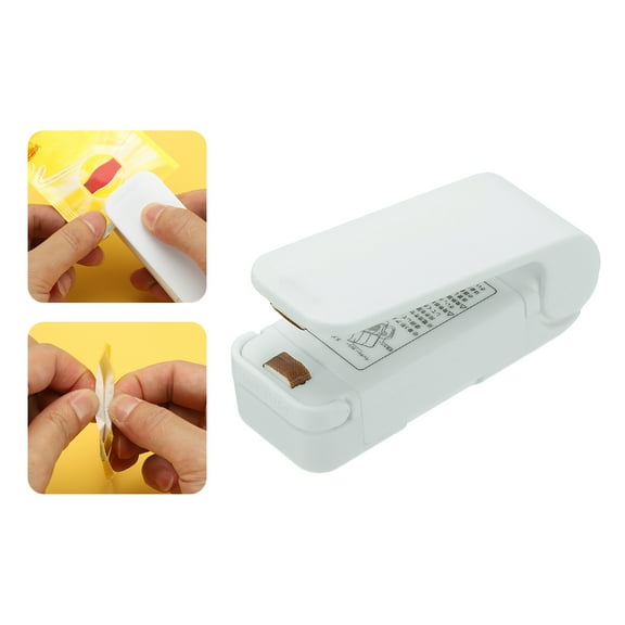 Uxcell Portable Mini Sealing Machine, Handheld Food Heat Vacuum Sealers for Plastic Bags, White