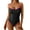 Black, variant on Women's Color Blocked One Piece Swimsuit Strappy Backless Bathing Suit Scoop Neck Swimwear Black XXL(XXL)
