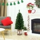 thumbnail image 3 of Costway Árbol de Navidad en maceta preiluminado, decoración de entrada Artificial con 3 modos de iluminación, 1 unidad, 120 cm, 3 of 5