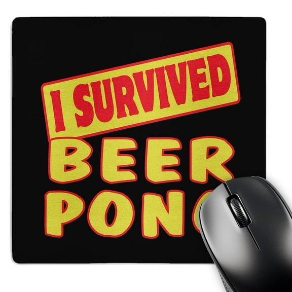 3dRose, I Survived Beer Pong Survial Pride And Humor Design, MousePad