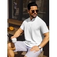 thumbnail image 5 of Fexilor Men's Shirts Short Sleeve Button Down Relaxed Fit Modern Stand Collar Casual Dress Shirts, Fade-Resistant, 5 of 6
